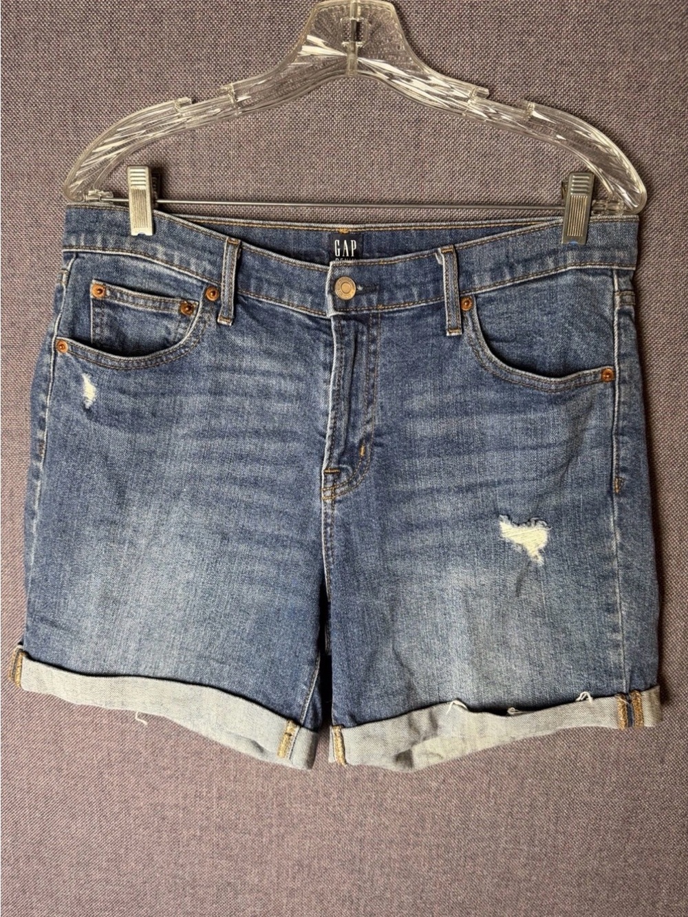 GAP Vintage Women's Mom Fit Rolled Cuff Denim Shorts